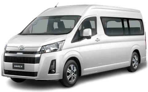 Toyota Hiace minibus with driver in Egypt